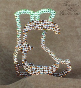 Cowboy Boot Monogram Cake Topper