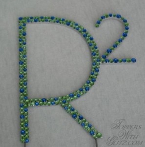 "R squared" Custom Logo Topper  Fonts: Custom  Colors: Sapphire, Peridot