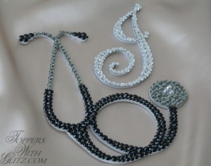 Colors: J (Wendy): Crystal, Stethoscope: Jet, Black Diamond w/ Silver Shade center