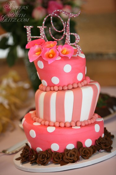Beautiful Monogram Cake Topper