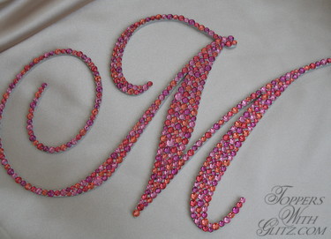 Crystal Monogram Cake Topper