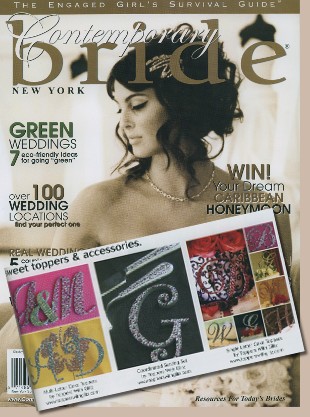 Toppers With Glitz in Contaporary Bride Magazine