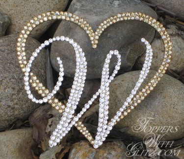 Custom cake topper shaped like heart