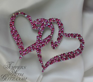 Double heart cake topper