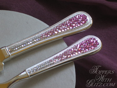 Monogram cake topper accessory: crystal server set