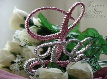 Crystal Monogram Cake Topper